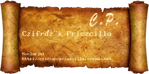 Czifrák Priszcilla névjegykártya